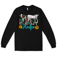 Black western howdy heifer Long Sleeve Tee - NancyCooperArtShop