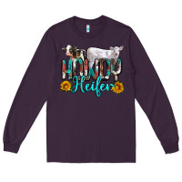 Plum western howdy heifer Long Sleeve Tee - NancyCooperArtShop