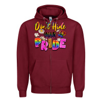 Burgundy don't hide your pride Zipper Hoodie - Artiststas