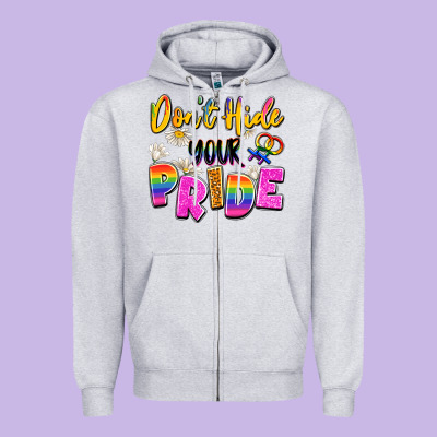 Don't Hide Your Pride Zipper Hoodie Designed By Artiststas