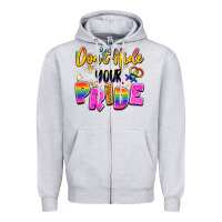 Heather Grey don't hide your pride Zipper Hoodie - Artiststas