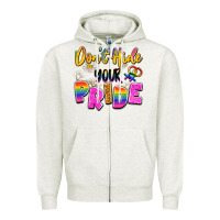 Oatmeal Heather don't hide your pride Zipper Hoodie - Artiststas