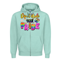 Seafoam don't hide your pride Zipper Hoodie - Artiststas