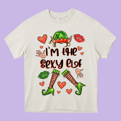 Im The Sexy Elf Heavy Core Tee Designed By Fadigitalartstudio