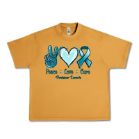 Peanut Butter Peace Love Cure Ovarian Cancer Urban Heavy Tee - Jasminsmagicworld