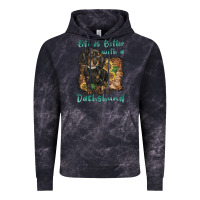 Cloud Black life is better with a dachshund Vintage Hoodie - BarkalooDesign