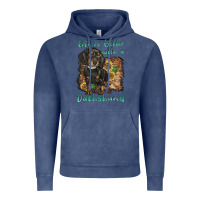 Vintage Denim life is better with a dachshund Vintage Hoodie - BarkalooDesign