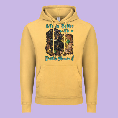 Life Is Better With A Dachshund Vintage Hoodie Designed By Barkaloodesign