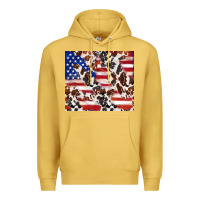 Antique Gold cowhide amerikan flag Premium Hoodie - TumblerDesignByShophia