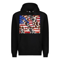 Black cowhide amerikan flag Premium Hoodie - TumblerDesignByShophia