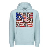 Blue Mist cowhide amerikan flag Premium Hoodie - TumblerDesignByShophia