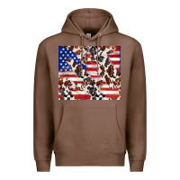 Chestnut cowhide amerikan flag Premium Hoodie - TumblerDesignByShophia