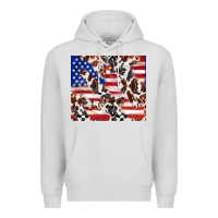 Dove Grey cowhide amerikan flag Premium Hoodie - TumblerDesignByShophia