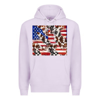 Lilac cowhide amerikan flag Premium Hoodie - TumblerDesignByShophia