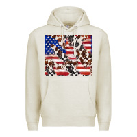 Oatmeal Heather cowhide amerikan flag Premium Hoodie - TumblerDesignByShophia