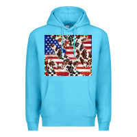 Ocean Blue cowhide amerikan flag Premium Hoodie - TumblerDesignByShophia