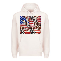 Pale Pink cowhide amerikan flag Premium Hoodie - TumblerDesignByShophia