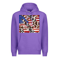 Purple cowhide amerikan flag Premium Hoodie - TumblerDesignByShophia