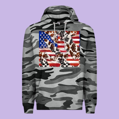 Cowhide Amerikan Flag Premium Hoodie Designed By Tumblerdesignbyshophia