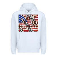 White cowhide amerikan flag Premium Hoodie - TumblerDesignByShophia