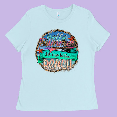 Hello Summer Let's Go To The Beach Ladies Tee Designed By Sublimationcraftshop