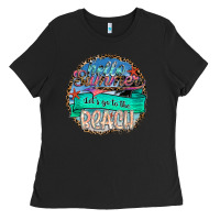Black Hello Summer Let's Go To The Beach Ladies Tee - SublimationCraftShop
