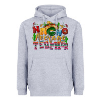 Heather Grey Nacho average Teacher Heavyweight Hoodie - NancyCooperArtShop