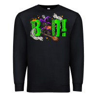 Black Boo! with black cat Halloween Premium Sweatshirt - NancyCooperArtShop