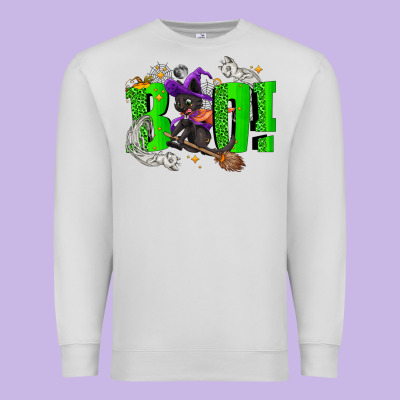 Boo! With Black Cat Halloween Premium Sweatshirt Designed By Nancycooperartshop