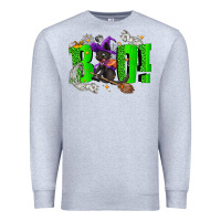 Heather Grey Boo! with black cat Halloween Premium Sweatshirt - NancyCooperArtShop