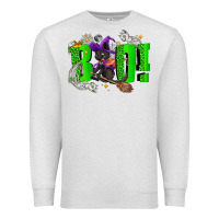 Oatmeal Heather Boo! with black cat Halloween Premium Sweatshirt - NancyCooperArtShop