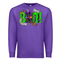 Purple Boo! with black cat Halloween Premium Sweatshirt - NancyCooperArtShop