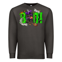 Smoke Boo! with black cat Halloween Premium Sweatshirt - NancyCooperArtShop