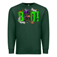 Sports Green Boo! with black cat Halloween Premium Sweatshirt - NancyCooperArtShop