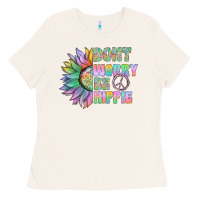 Bone Don't Worry Be Hippie Ladies Tee - CowhideDigitalArt