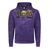Cloud Purple Peace Love Elephant Vintage Hoodie - LillyAllenDesigns