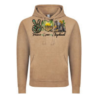 Vintage Coffee Peace Love Elephant Vintage Hoodie - LillyAllenDesigns
