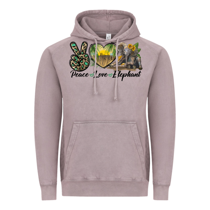 Peace Love Elephant Vintage Hoodie by LillyAllenDesigns | Teevron