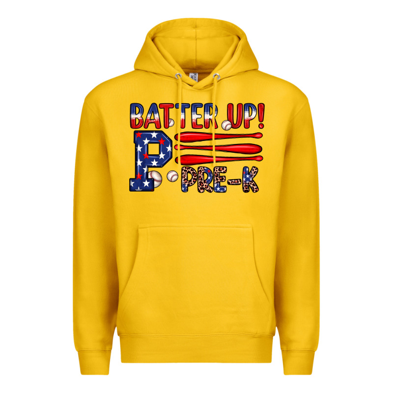 Batter Up Pre K Premium Hoodie by JahusDesignShop | Teevron