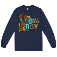 Navy western cowboy Long Sleeve Tee - NancyCooperArtShop