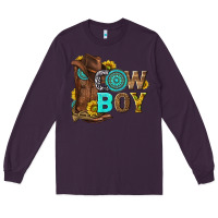 Plum western cowboy Long Sleeve Tee - NancyCooperArtShop