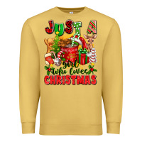 Antique Gold just a girl who loves christmas Premium Sweatshirt - texasbilliewilder