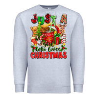 Heather Grey just a girl who loves christmas Premium Sweatshirt - texasbilliewilder
