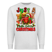 Oatmeal Heather just a girl who loves christmas Premium Sweatshirt - texasbilliewilder