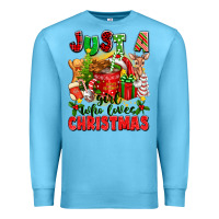 Ocean Blue just a girl who loves christmas Premium Sweatshirt - texasbilliewilder