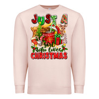Pale Pink just a girl who loves christmas Premium Sweatshirt - texasbilliewilder