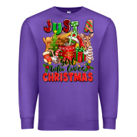 Purple just a girl who loves christmas Premium Sweatshirt - texasbilliewilder