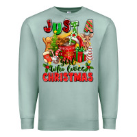 Seafoam just a girl who loves christmas Premium Sweatshirt - texasbilliewilder