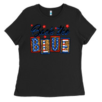 Black Back the blue Ladies Tee - Neo Western