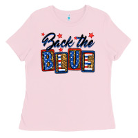 Bubblegum Pink Back the blue Ladies Tee - Neo Western